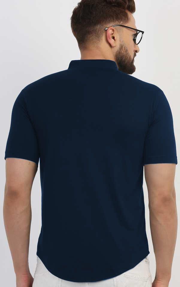 Cotton Solid Polo Neck Mens Shirt