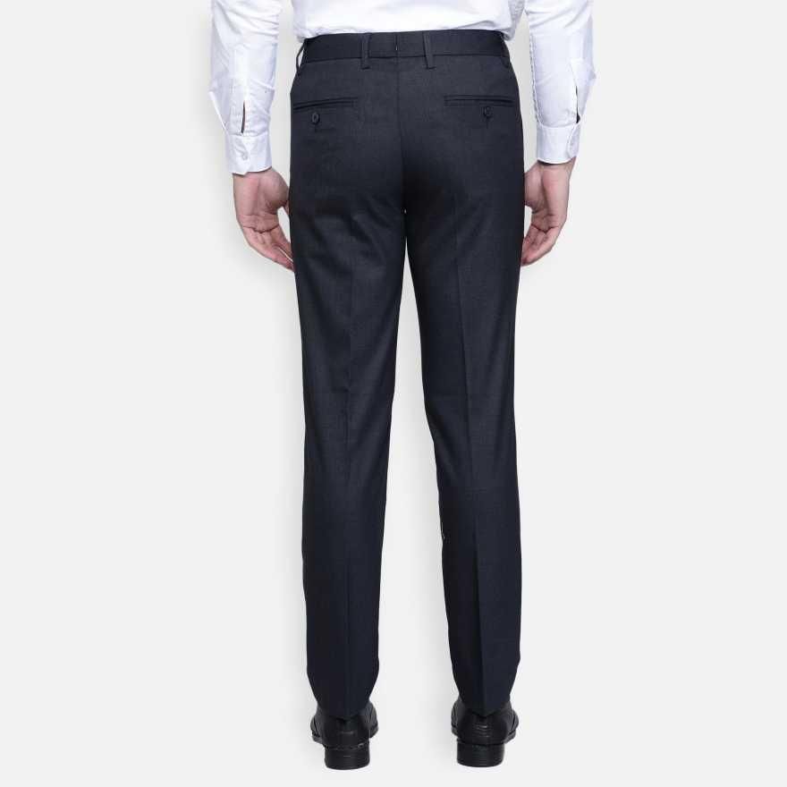 Lycra Blend Solid Regular Fit Men's Formal Trousers