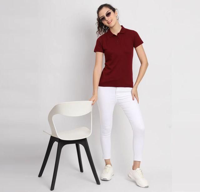 Unisex Maroon Cotton T-shirt