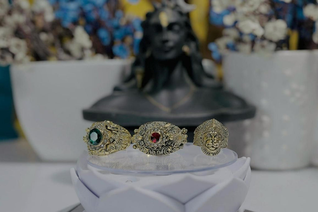 Religious Ring of Shivji Ganeshji & Hanumanji Combo of 3