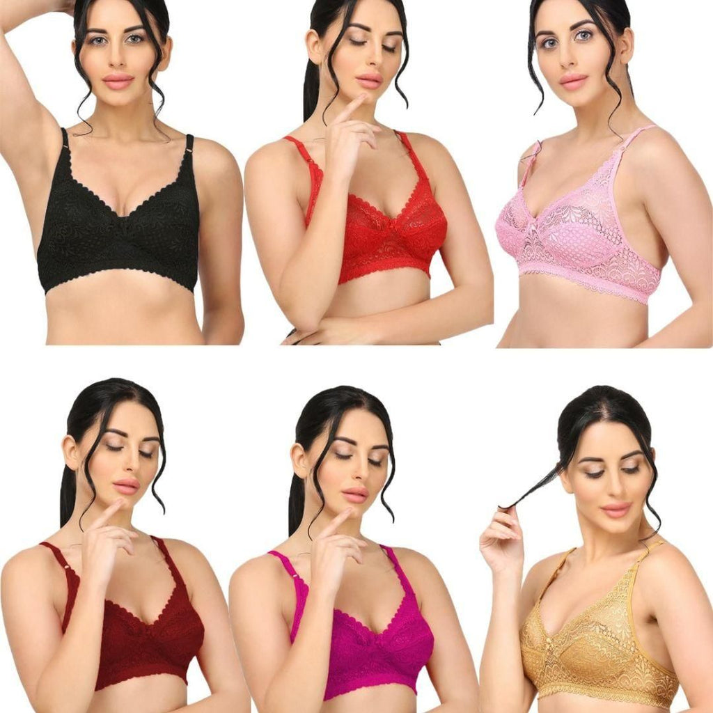 Girl's Non-Padded Net Bra (Pack of 2)